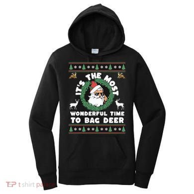 Holiday Hunting Bag with Festive Deer Women's Hoodie