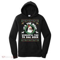 Holiday Hunting Bag with Festive Deer Women's Hoodie thumb 0