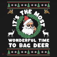 Holiday Hunting Bag with Festive Deer Women's Hoodie thumb 2