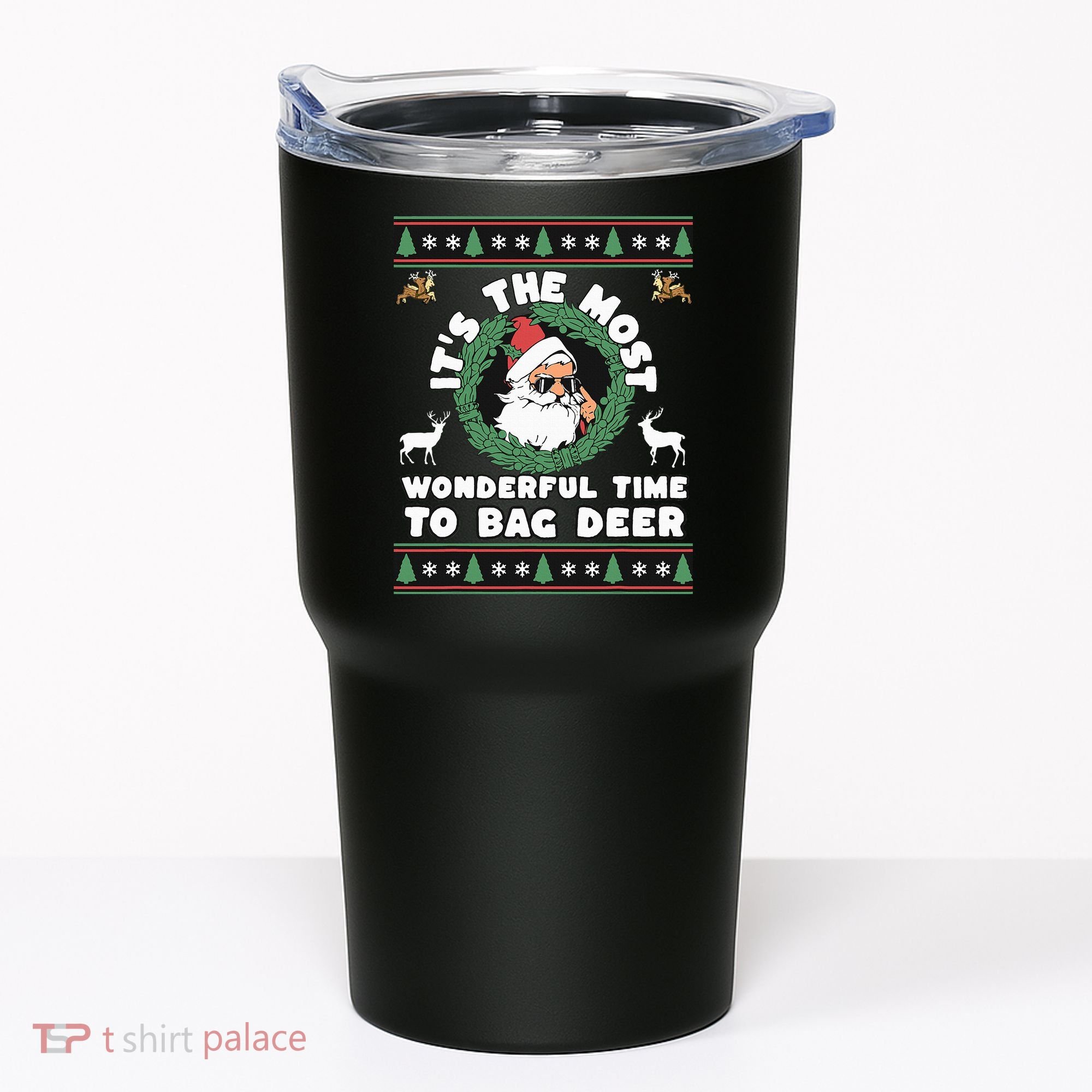Holiday Hunting Bag with Festive Deer Tumbler