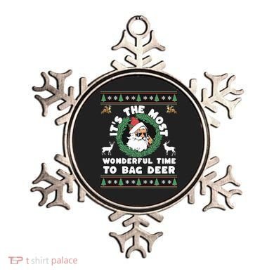 Holiday Hunting Bag with Festive Deer Ornament