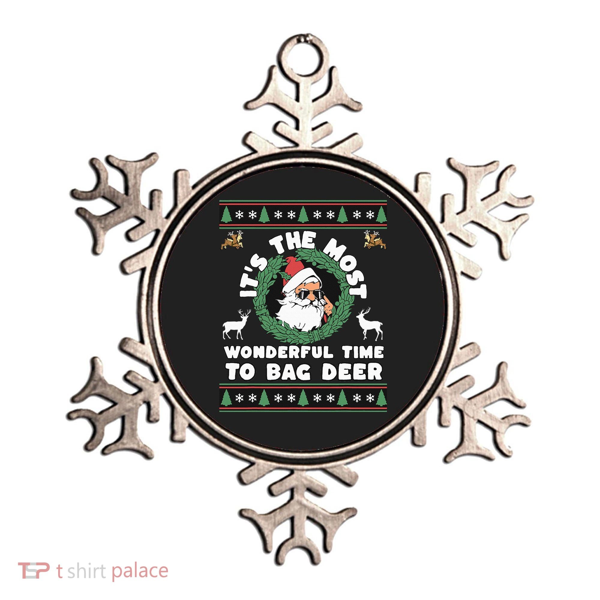 Holiday Hunting Bag with Festive Deer Ornament
