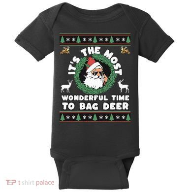 Holiday Hunting Bag with Festive Deer Baby Bodysuit