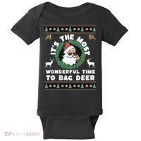 Holiday Hunting Bag with Festive Deer Baby Bodysuit thumb 0