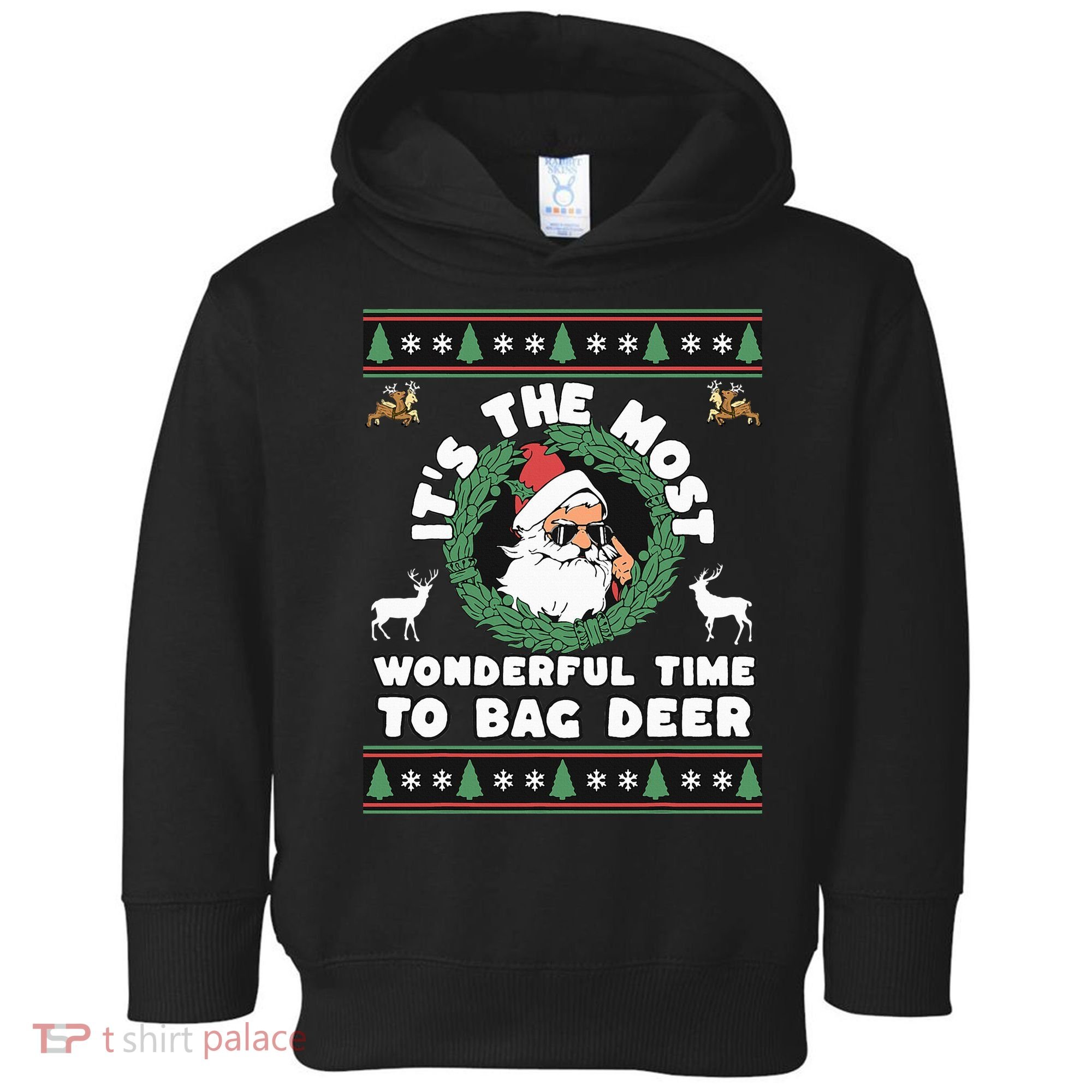 Holiday Hunting Bag with Festive Deer Toddler Hoodie