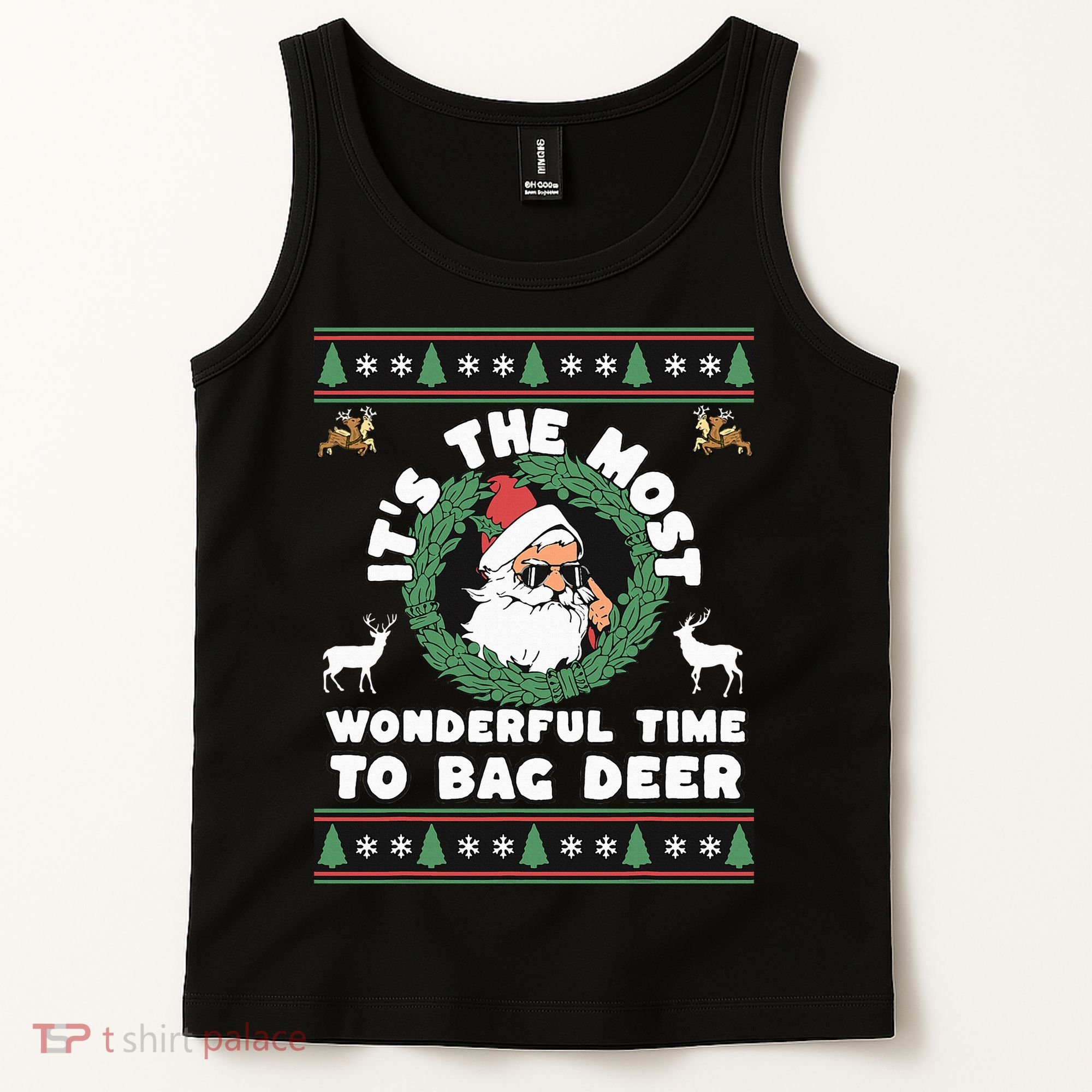 Holiday Hunting Bag with Festive Deer Tank Top