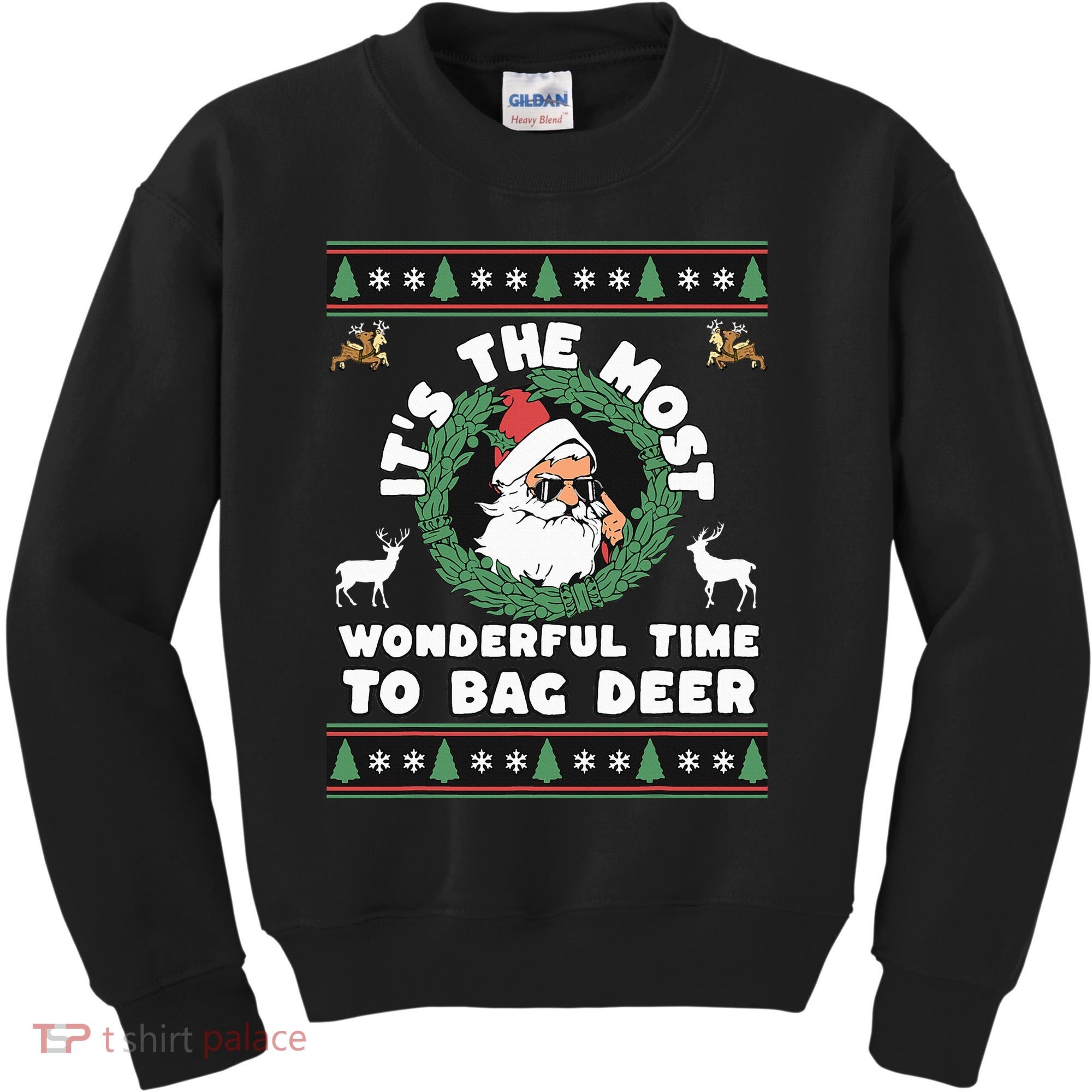 Holiday Hunting Bag with Festive Deer Kids Sweatshirt