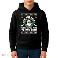 Holiday Hunting Bag with Festive Deer Kids Hoodie thumb 4