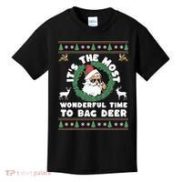 Holiday Hunting Bag with Festive Deer Kids T-Shirt thumb 0