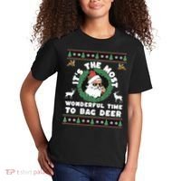 Holiday Hunting Bag with Festive Deer Kids T-Shirt thumb 2