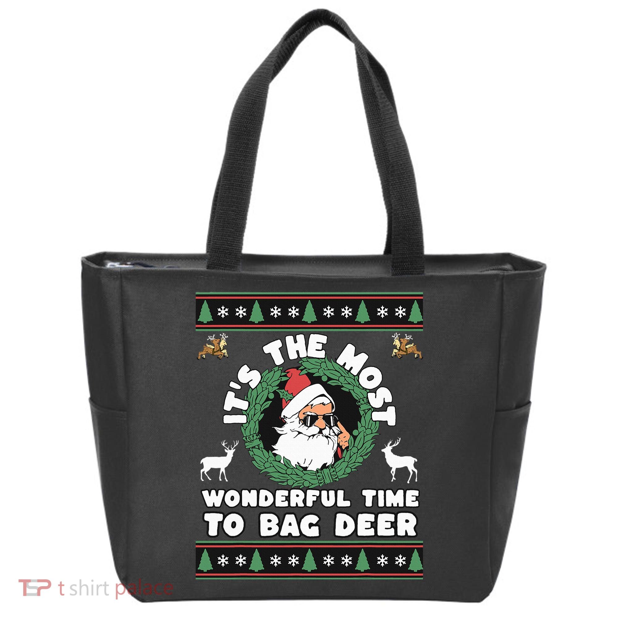 Holiday Hunting Bag with Festive Deer Tote Bag