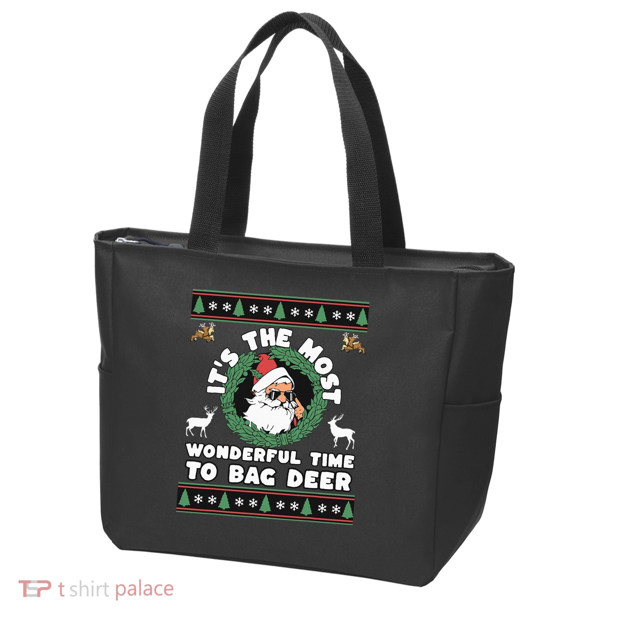 Holiday Hunting Bag with Festive Deer Tote Bag