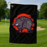 Hog Hunting Boar Wild Hog Golf Towel thumb 1