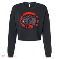 Hog Hunting Boar Wild Hog Cropped Pullover Crew thumb 0