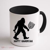 Happy Hanukkah Bigfoot Funny Gift Coffee Mug thumb 1