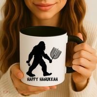 Happy Hanukkah Bigfoot Funny Gift Coffee Mug thumb 3