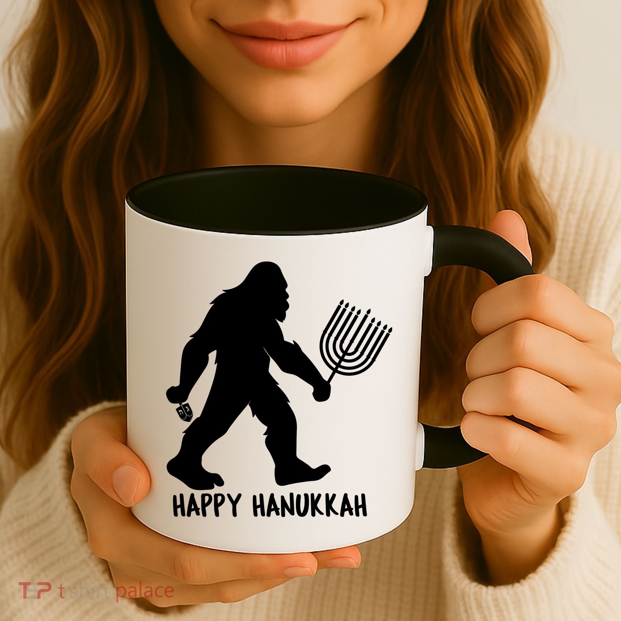 Happy Hanukkah Bigfoot Funny Gift Coffee Mug