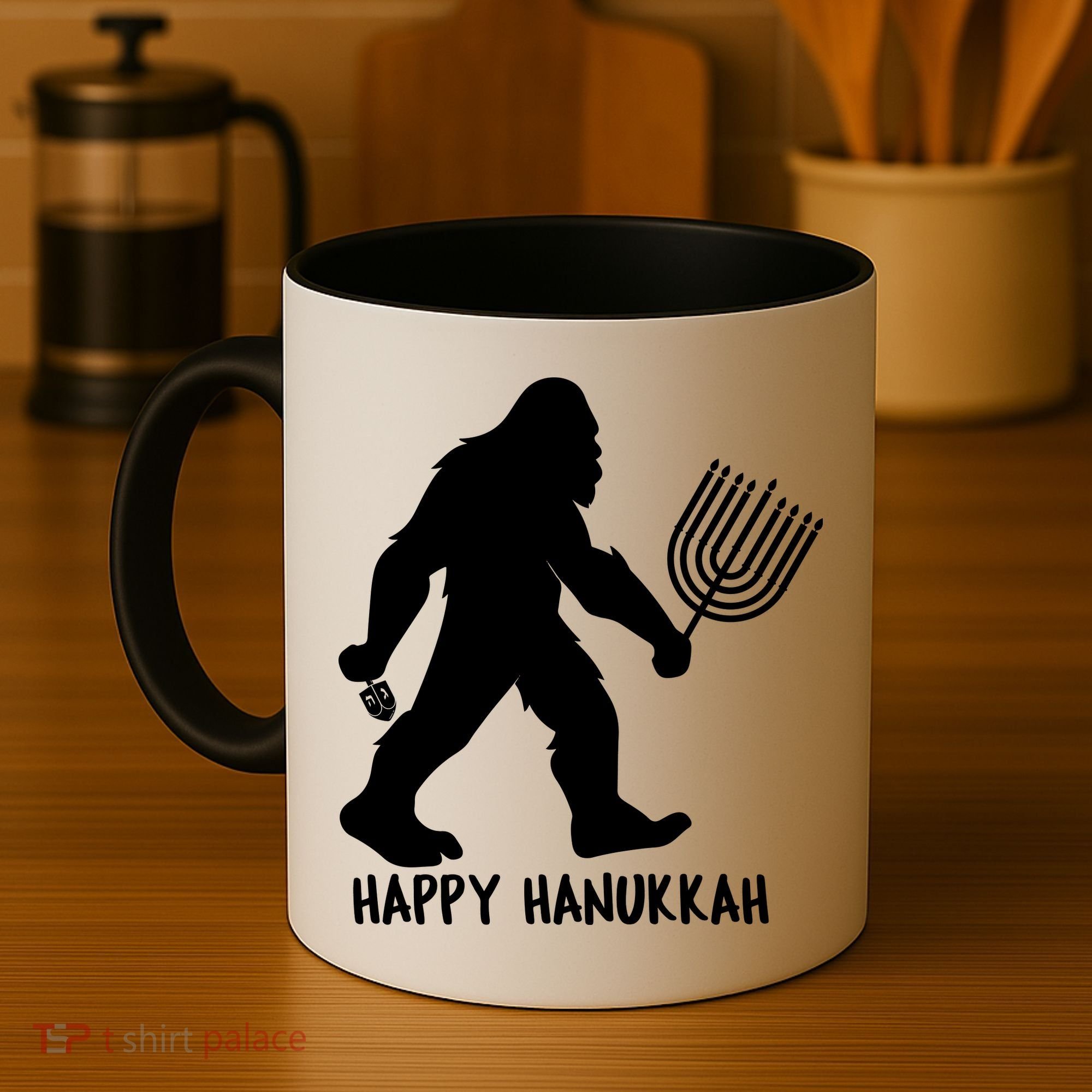 Happy Hanukkah Bigfoot Funny Gift Coffee Mug