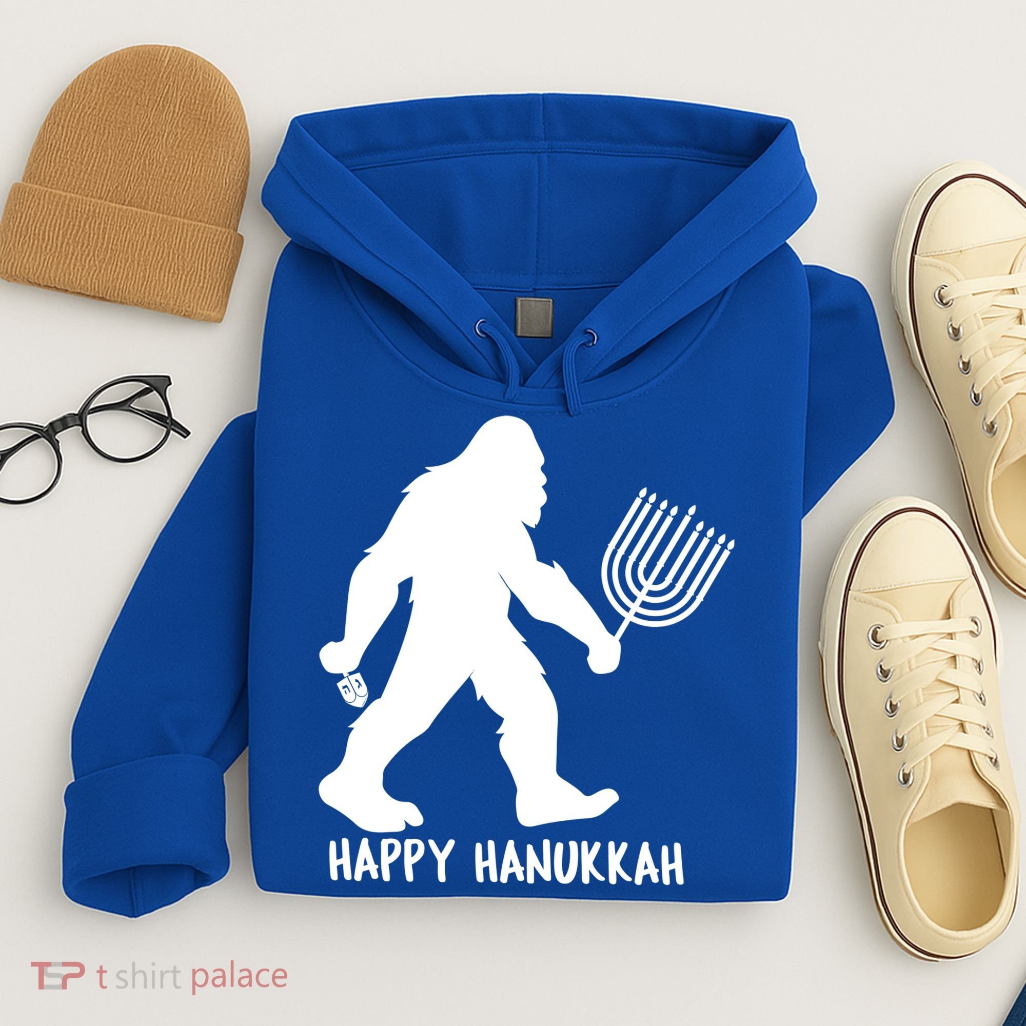 Happy Hanukkah Bigfoot Funny Gift Hoodie