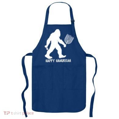 Happy Hanukkah Bigfoot Funny Gift Apron