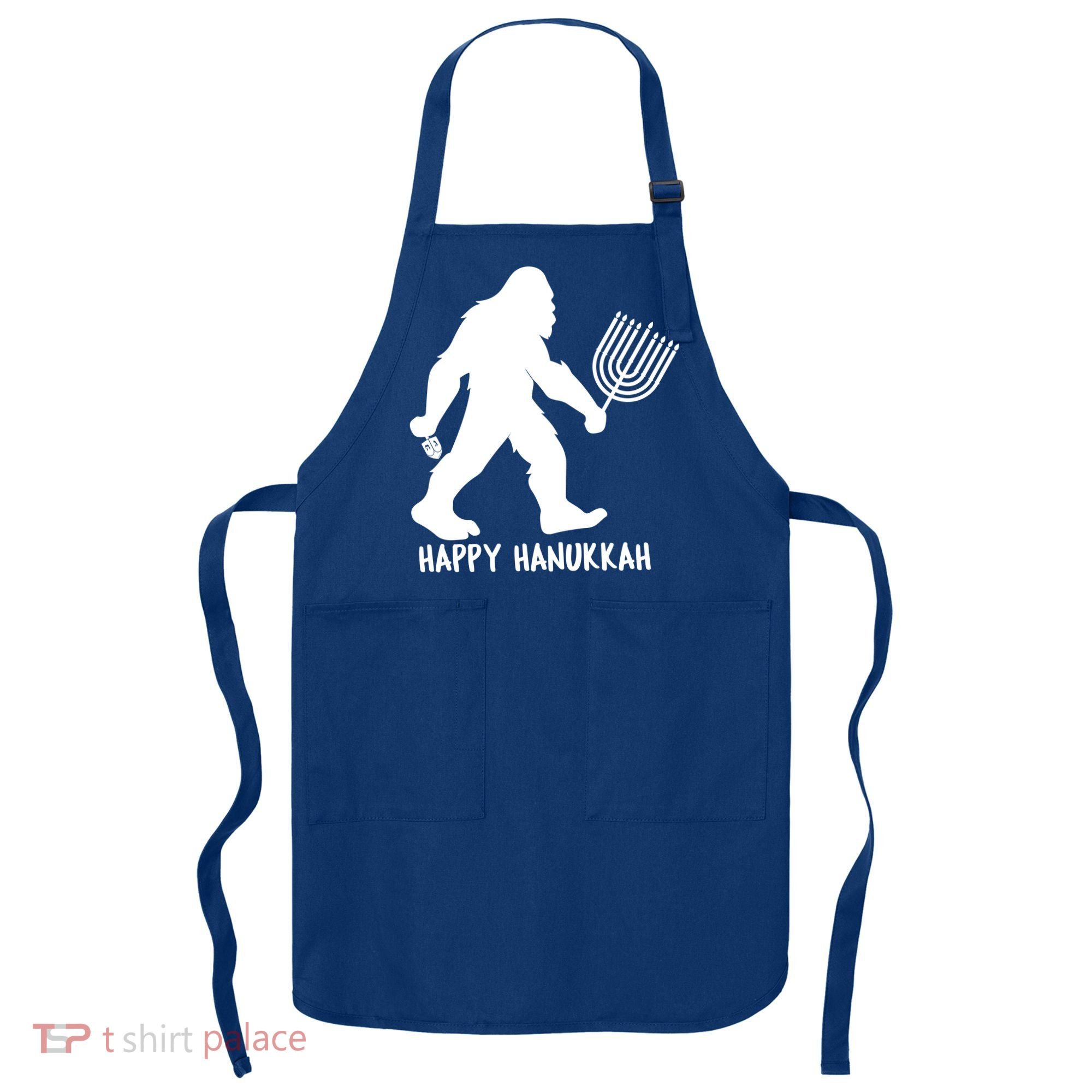 Happy Hanukkah Bigfoot Funny Gift Apron