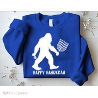 Happy Hanukkah Bigfoot Funny Gift Sweatshirt thumb 2