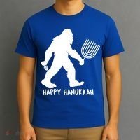 Happy Hanukkah Bigfoot Funny Gift T-Shirt thumb 3