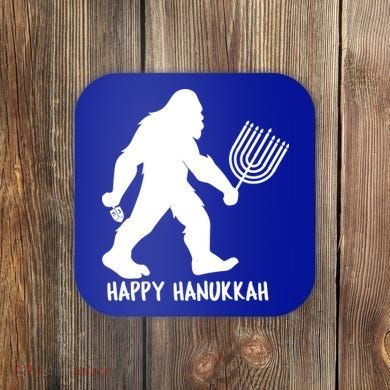 Happy Hanukkah Bigfoot Funny Gift Coaster