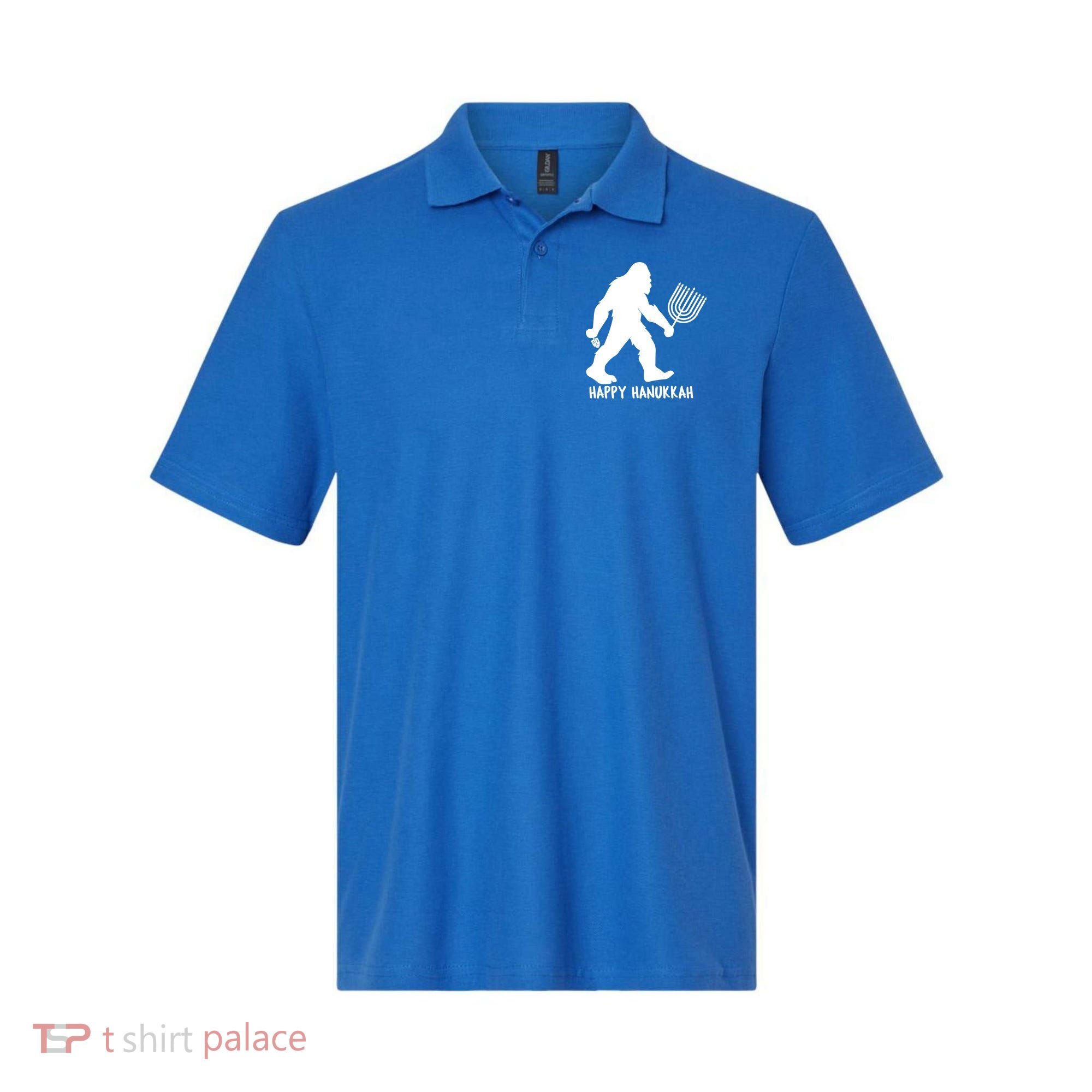 Happy Hanukkah Bigfoot Funny Gift Polo