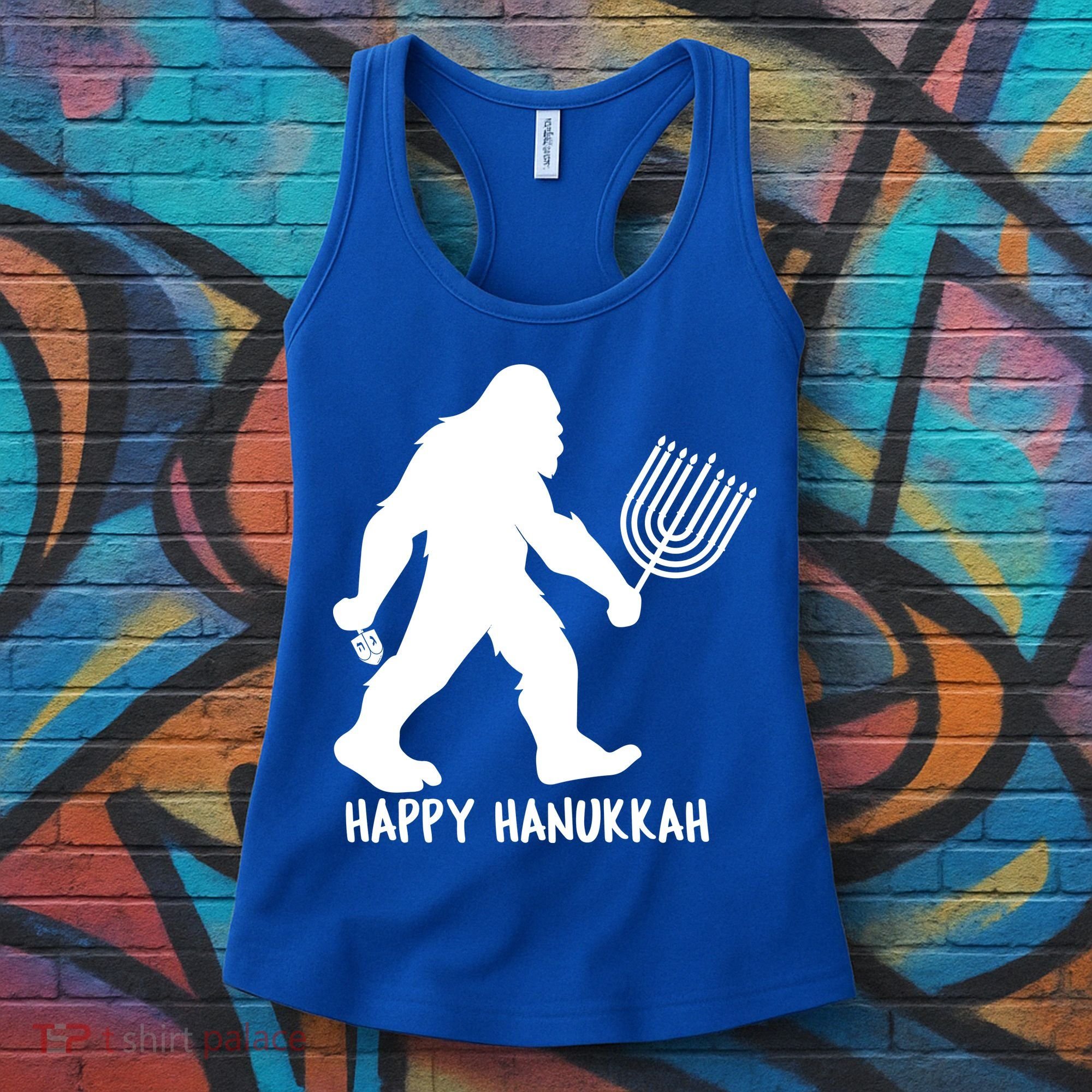 Happy Hanukkah Bigfoot Funny Gift Women's Tank Top