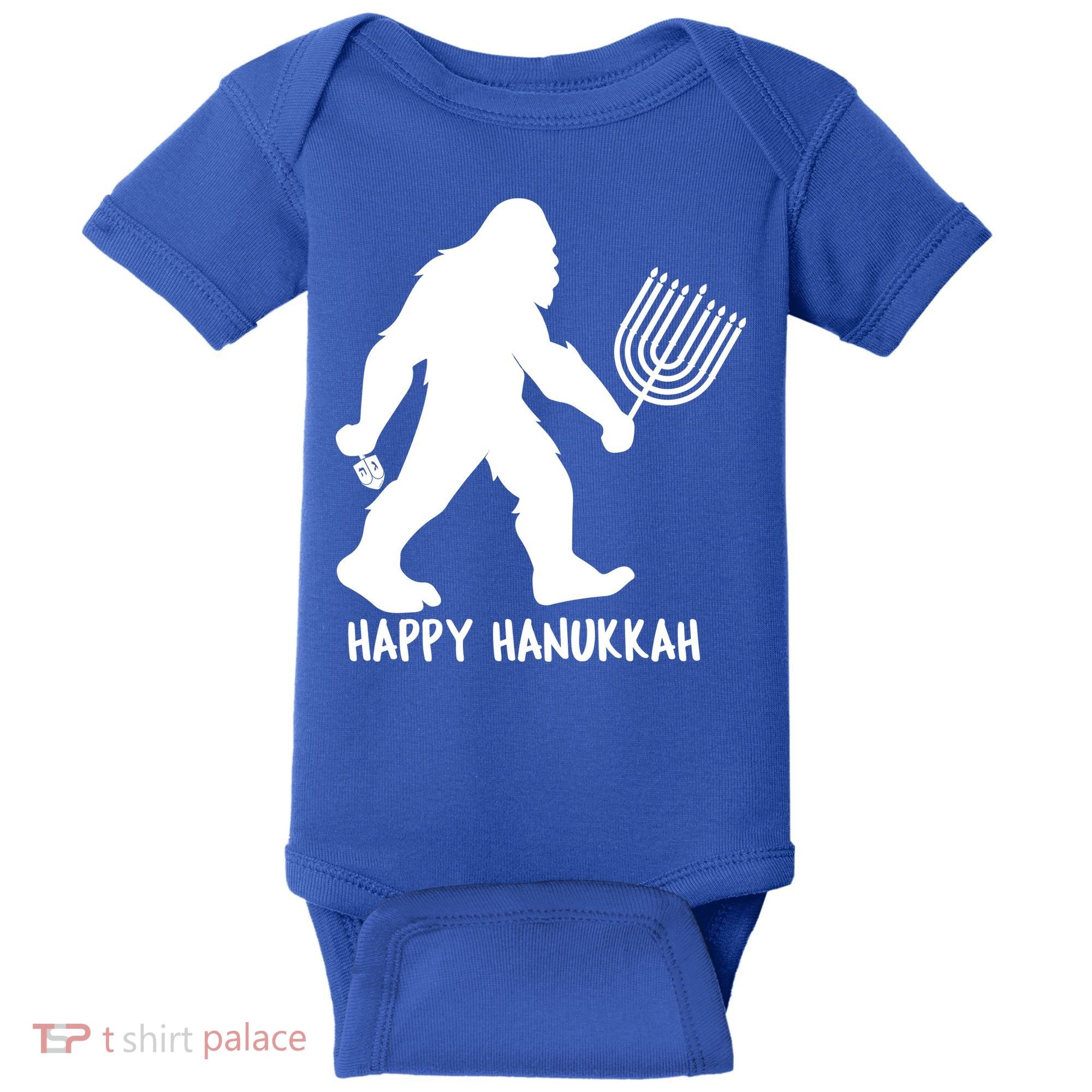 Happy Hanukkah Bigfoot Funny Gift Baby Bodysuit