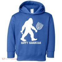 Happy Hanukkah Bigfoot Funny Gift Toddler Hoodie thumb 0