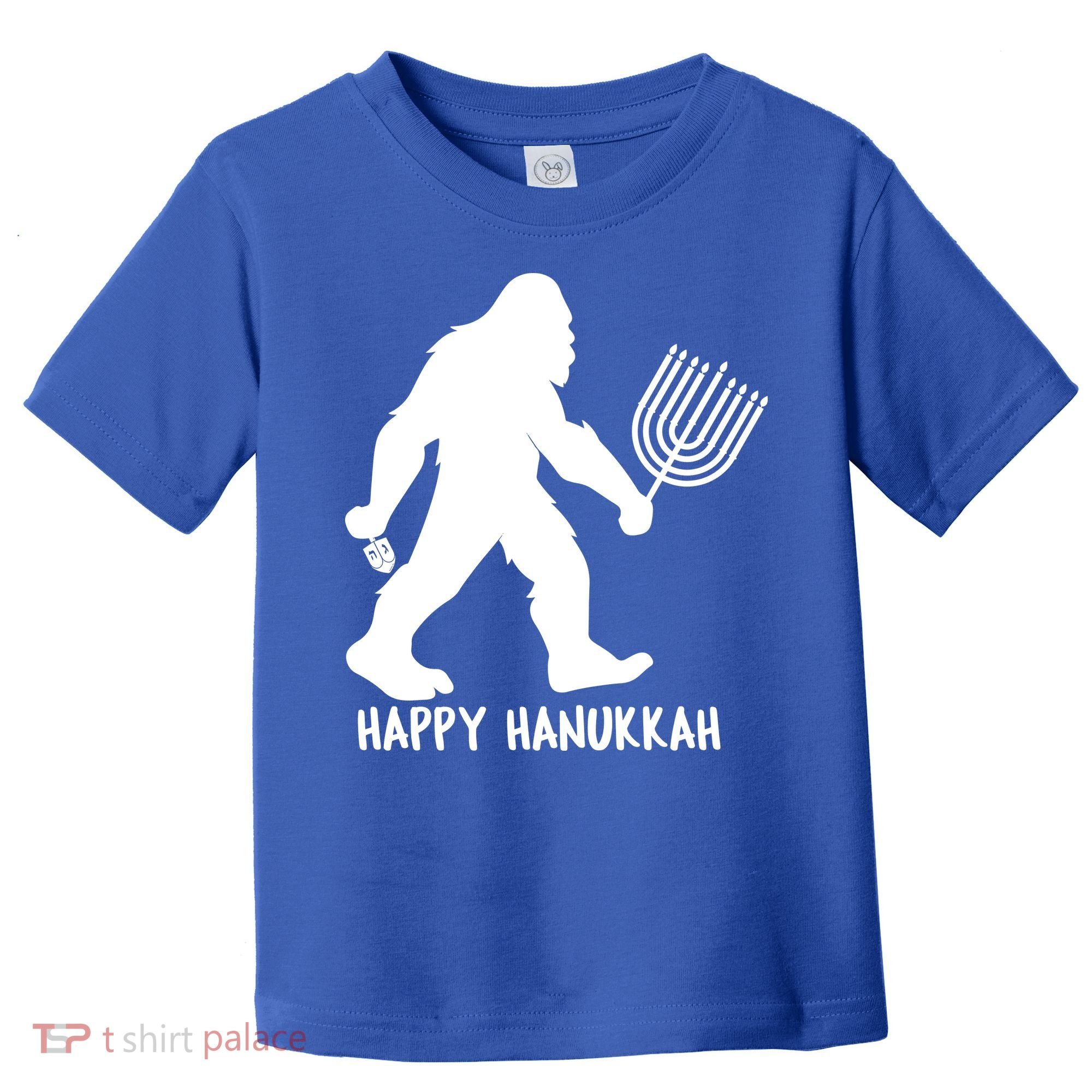 Happy Hanukkah Bigfoot Funny Gift Toddler T-Shirt