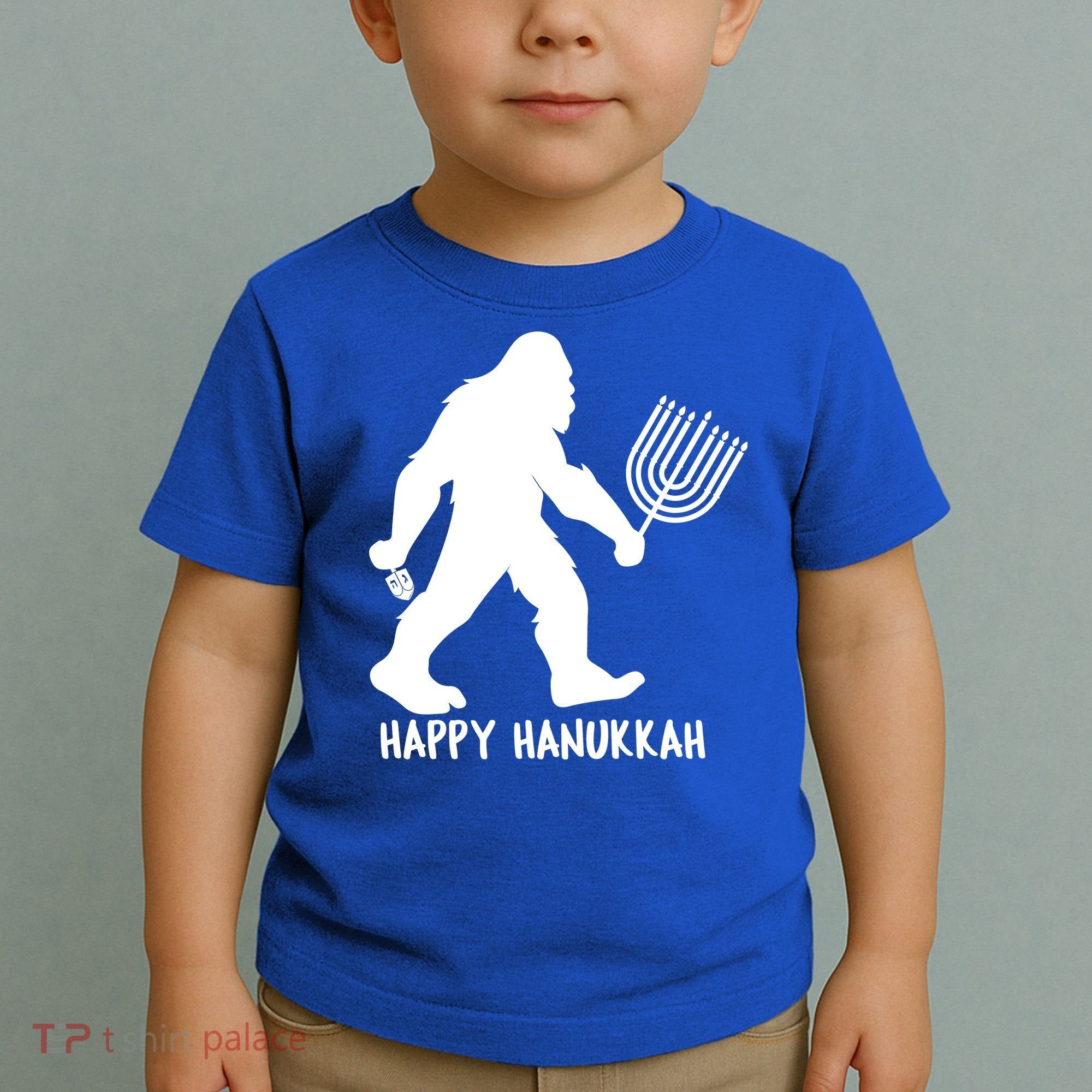 Happy Hanukkah Bigfoot Funny Gift Toddler T-Shirt