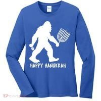 Happy Hanukkah Bigfoot Funny Gift Women's Long Sleeve Shirt thumb 0