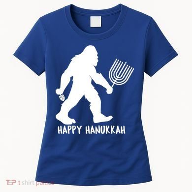 Happy Hanukkah Bigfoot Funny Gift Women's T-Shirt