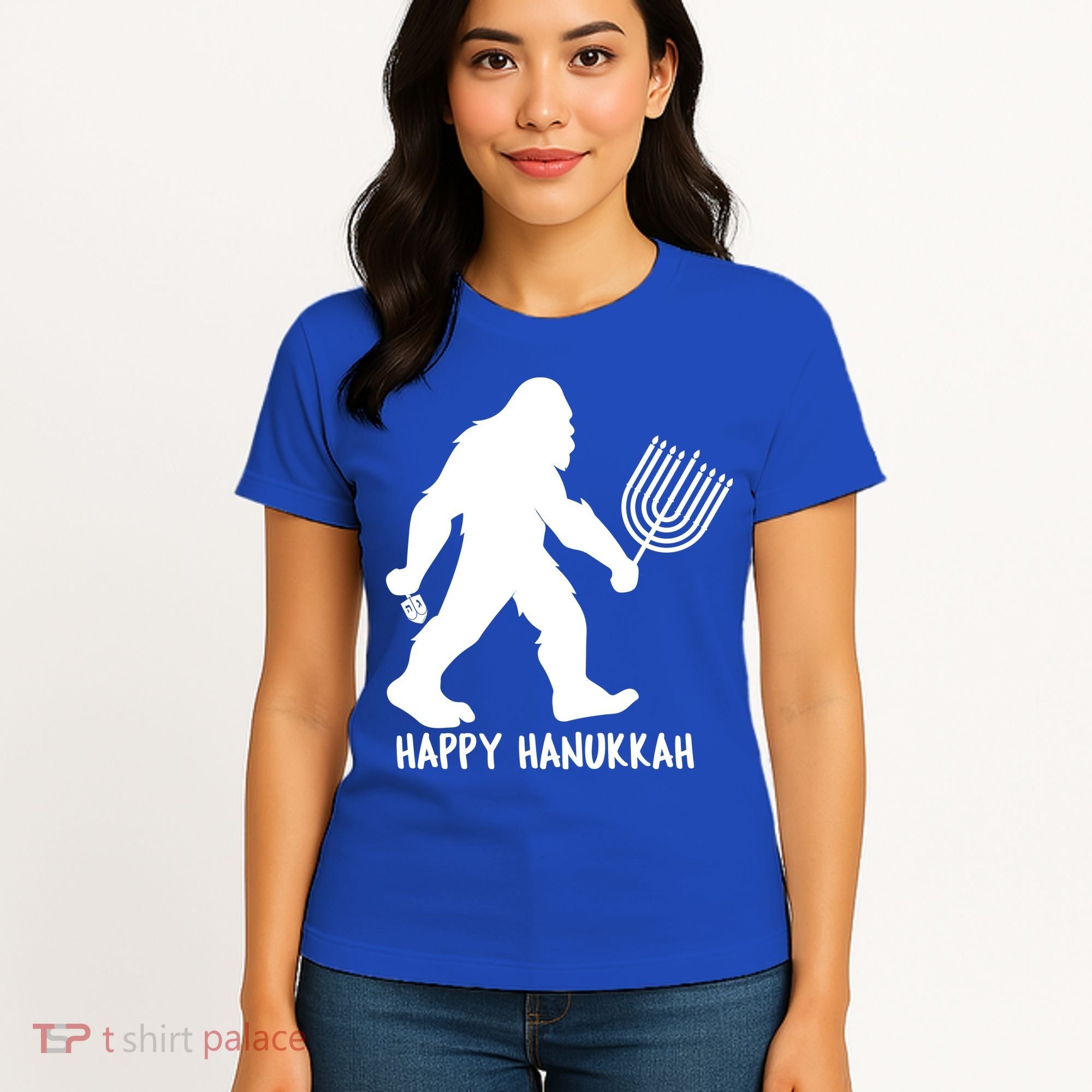Happy Hanukkah Bigfoot Funny Gift Women's T-Shirt