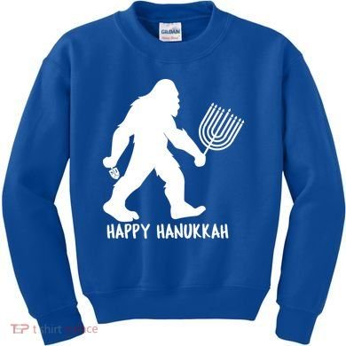 Happy Hanukkah Bigfoot Funny Gift Kids Sweatshirt