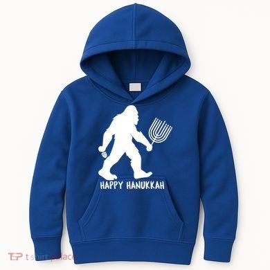 Happy Hanukkah Bigfoot Funny Gift Kids Hoodie