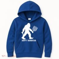 Happy Hanukkah Bigfoot Funny Gift Kids Hoodie thumb 0