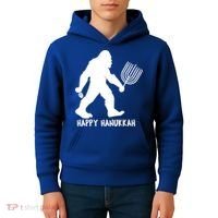 Happy Hanukkah Bigfoot Funny Gift Kids Hoodie thumb 4