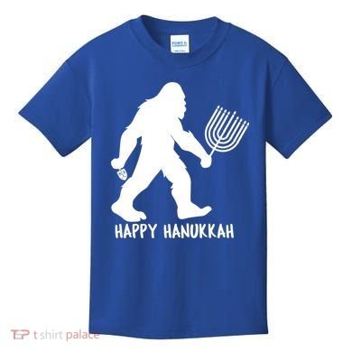 Happy Hanukkah Bigfoot Funny Gift Kids T-Shirt