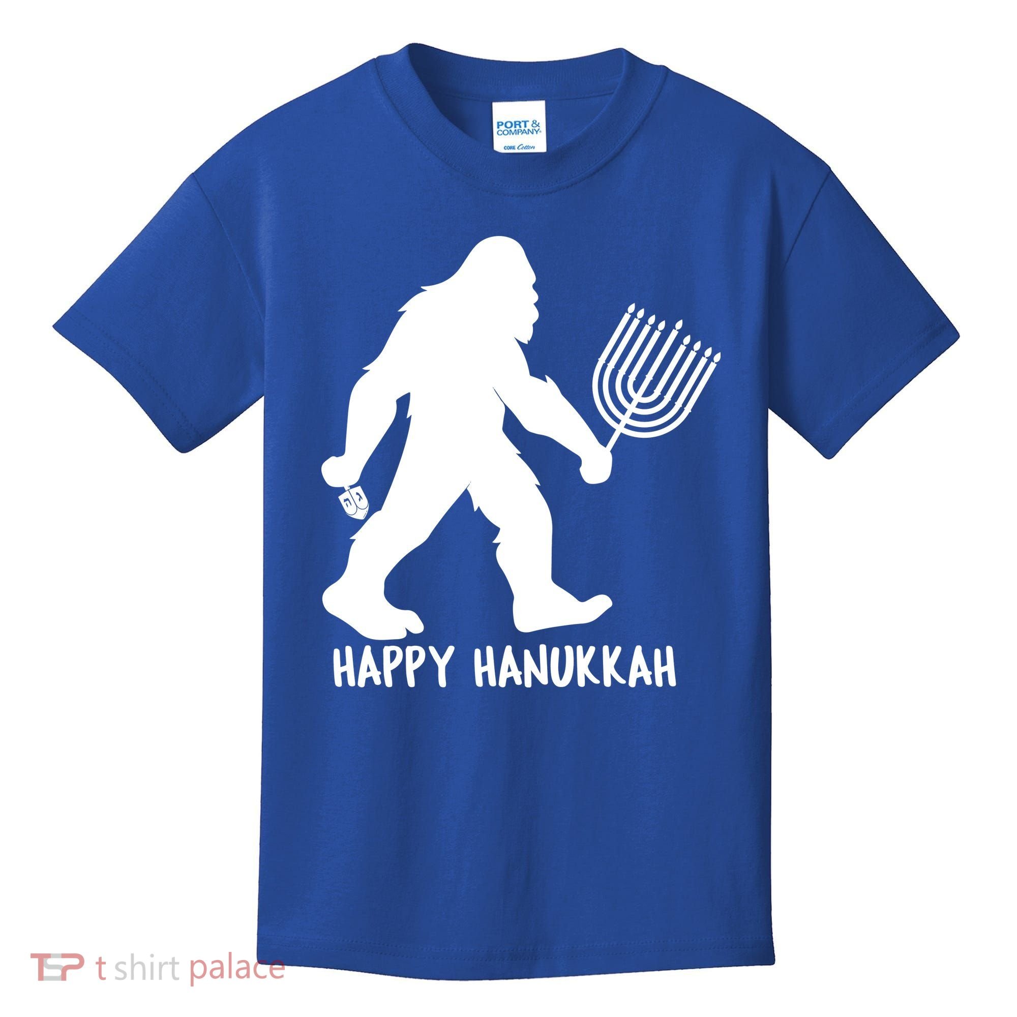 Happy Hanukkah Bigfoot Funny Gift Kids T-Shirt