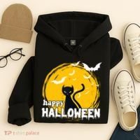 Happy Halloween Black Cat Spooky Hoodie thumb 4