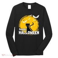 Happy Halloween Black Cat Spooky Long Sleeve Shirt thumb 0