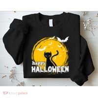 Happy Halloween Black Cat Spooky Sweatshirt thumb 2