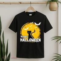 Happy Halloween Black Cat Spooky T-Shirt thumb 2
