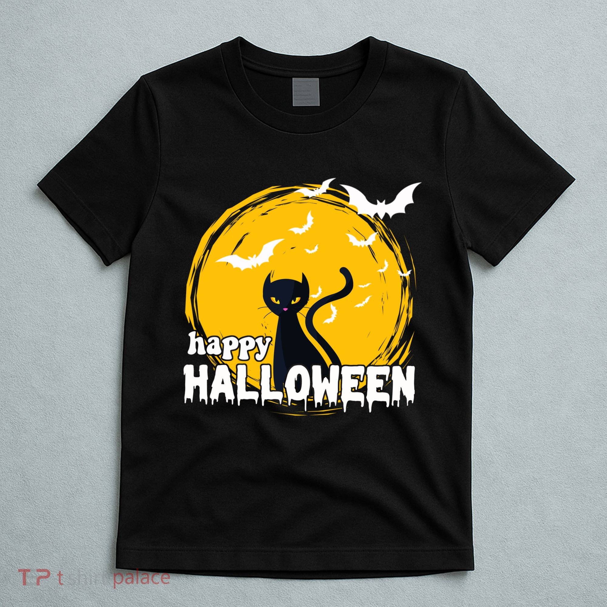 Happy Halloween Black Cat Spooky T-Shirt