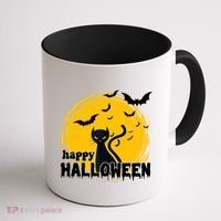 Happy Halloween Black Cat Spooky Coffee Mug thumb 1
