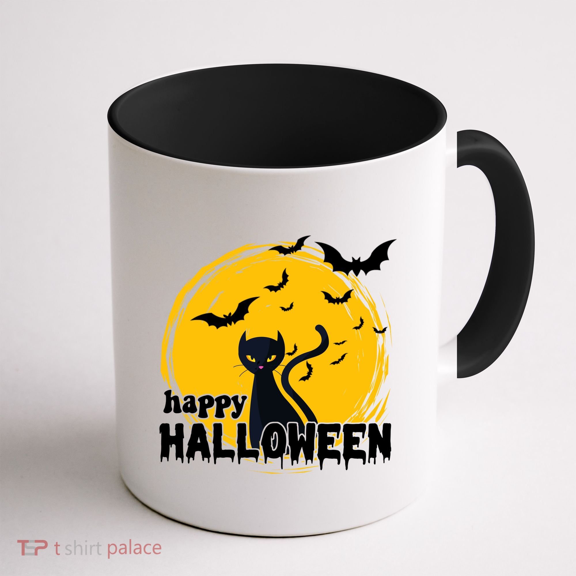 Happy Halloween Black Cat Spooky Coffee Mug